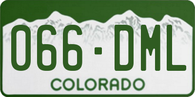 CO license plate 066DML