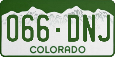 CO license plate 066DNJ