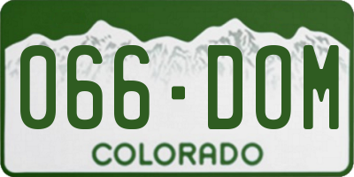 CO license plate 066DOM