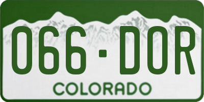 CO license plate 066DOR