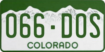 CO license plate 066DOS