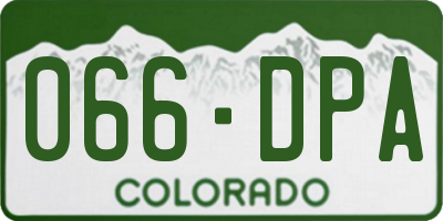 CO license plate 066DPA