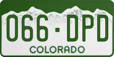 CO license plate 066DPD