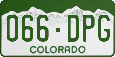 CO license plate 066DPG