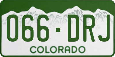CO license plate 066DRJ