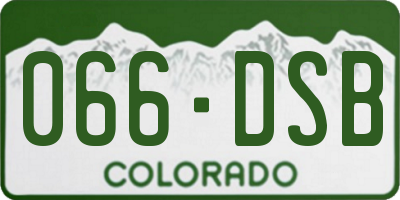 CO license plate 066DSB