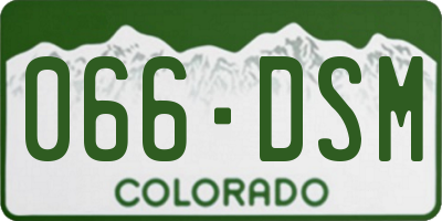 CO license plate 066DSM
