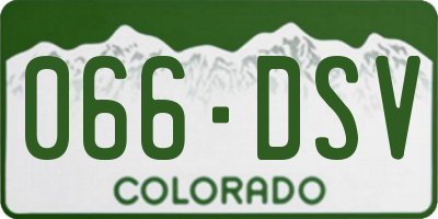 CO license plate 066DSV