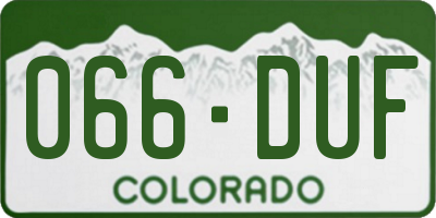 CO license plate 066DUF