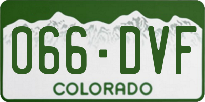 CO license plate 066DVF