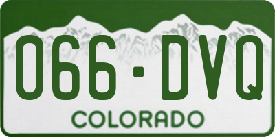 CO license plate 066DVQ
