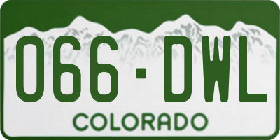 CO license plate 066DWL