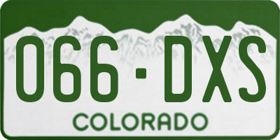 CO license plate 066DXS