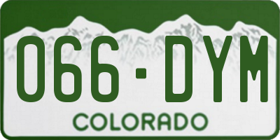 CO license plate 066DYM