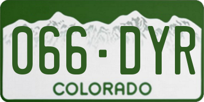 CO license plate 066DYR