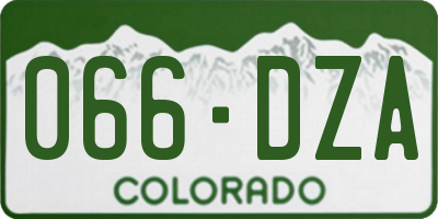 CO license plate 066DZA
