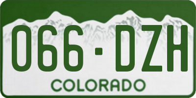 CO license plate 066DZH