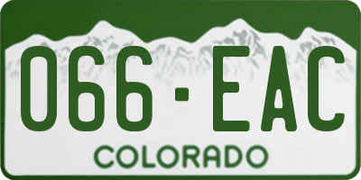 CO license plate 066EAC