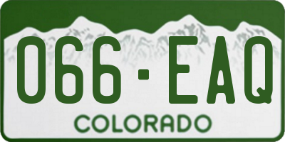 CO license plate 066EAQ