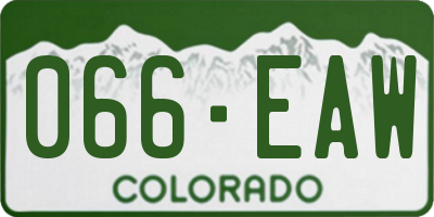 CO license plate 066EAW