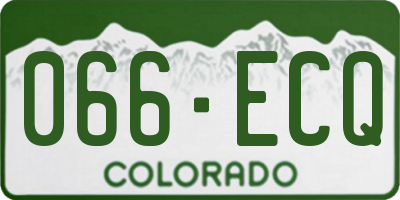 CO license plate 066ECQ