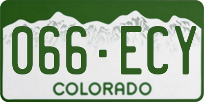 CO license plate 066ECY