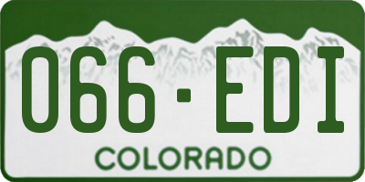 CO license plate 066EDI
