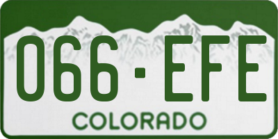 CO license plate 066EFE