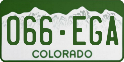 CO license plate 066EGA