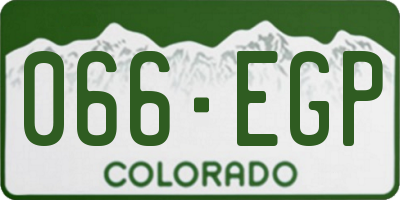 CO license plate 066EGP
