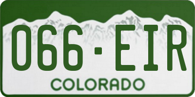 CO license plate 066EIR