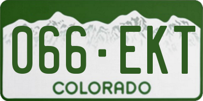CO license plate 066EKT