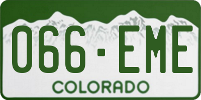 CO license plate 066EME