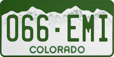 CO license plate 066EMI