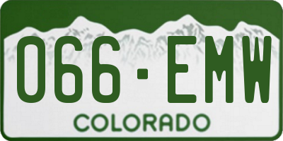CO license plate 066EMW