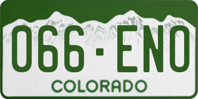 CO license plate 066ENO