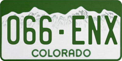 CO license plate 066ENX