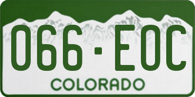 CO license plate 066EOC