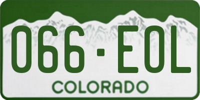 CO license plate 066EOL