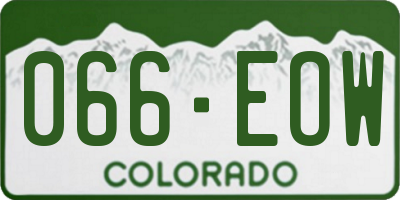 CO license plate 066EOW