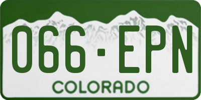 CO license plate 066EPN