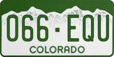 CO license plate 066EQU