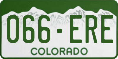 CO license plate 066ERE