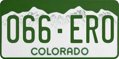 CO license plate 066ERO