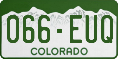 CO license plate 066EUQ