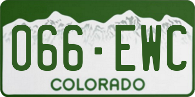 CO license plate 066EWC