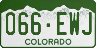 CO license plate 066EWJ