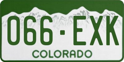 CO license plate 066EXK