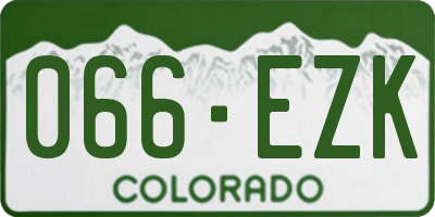 CO license plate 066EZK