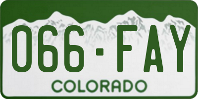 CO license plate 066FAY